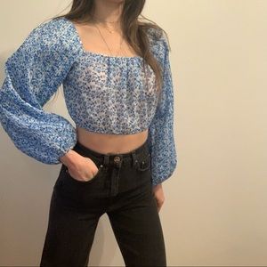 C/Meo Collective Floral Crop Top